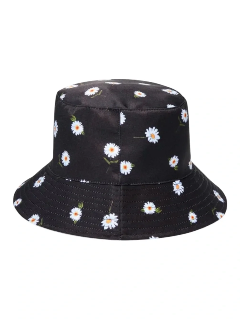 Alice + Olivia Reversible Bucket Hat Black Daisy Print/Solid White New w/ Tags
